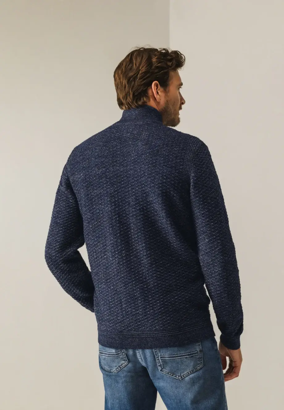 Vest structuur melange  state of art navy
