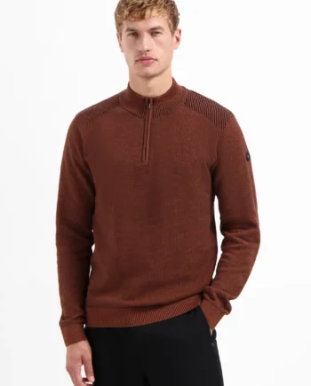 Trui no Excess half zip textuur Terra