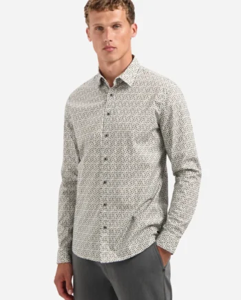 overhemd print No Excess taupe