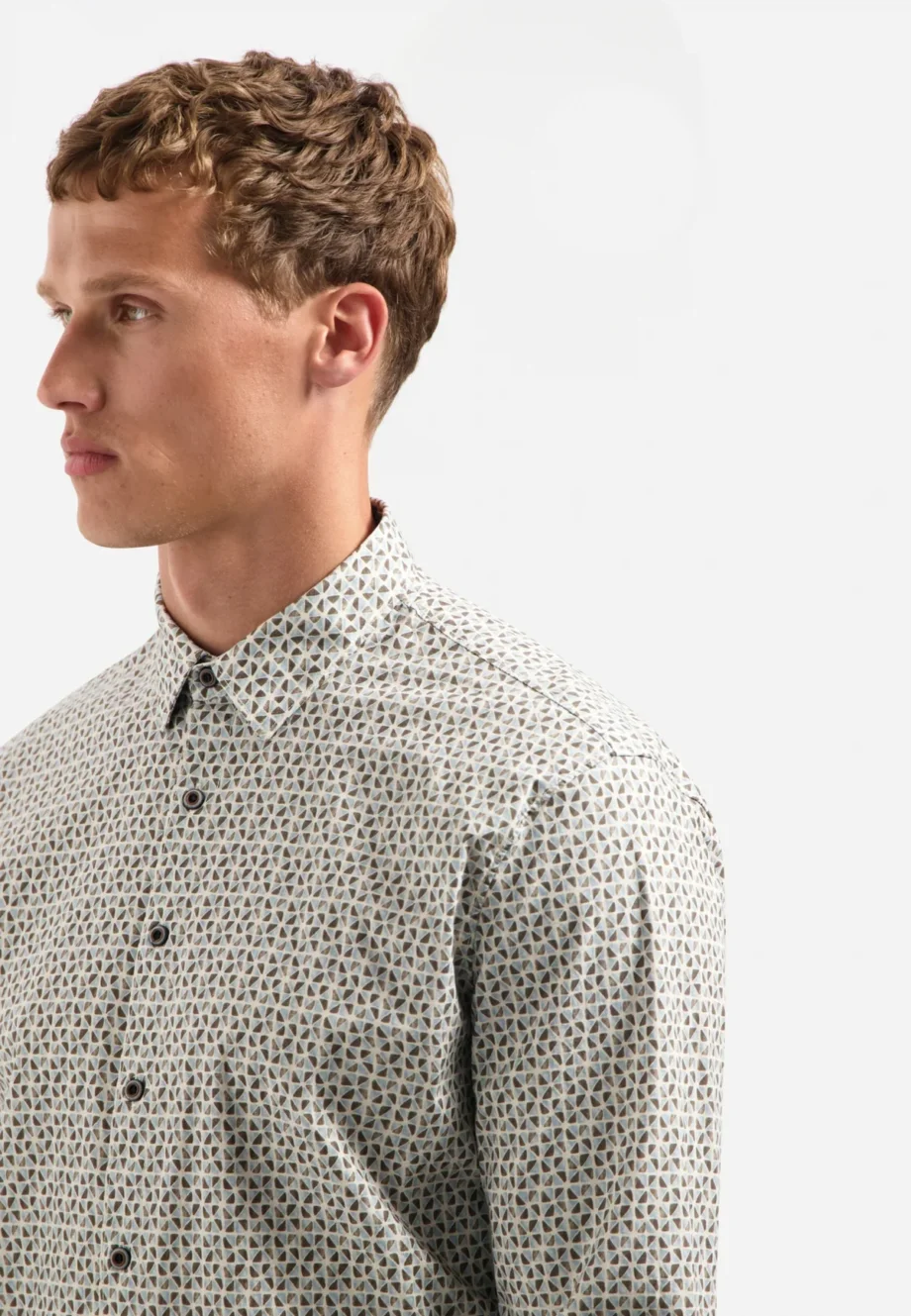 overhemd print No Excess taupe