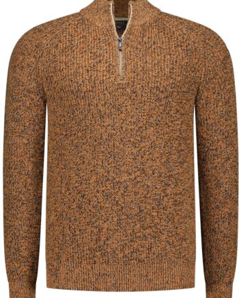 Trui N.Z.A. half zip orange melange