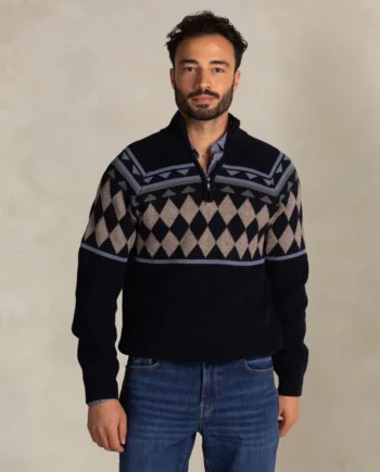 Trui half zip print N.Z.A.