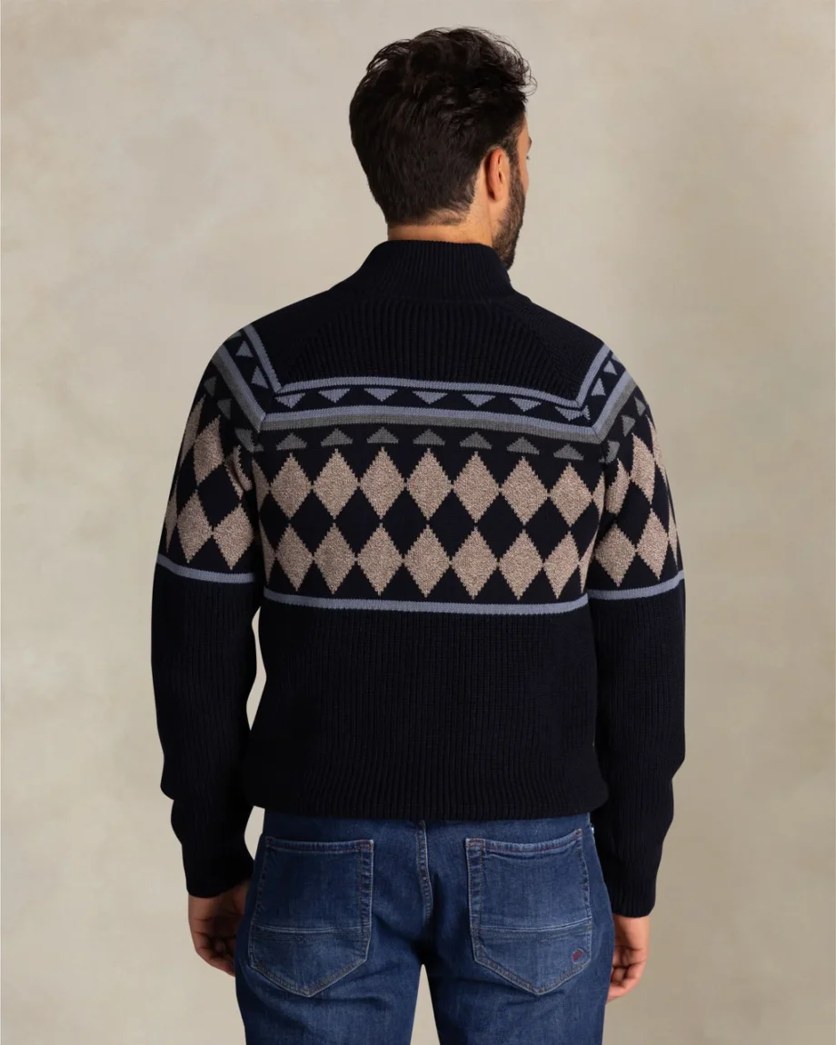 Trui half zip print N.Z.A.
