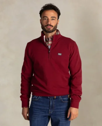 Trui half zip Cherry red
