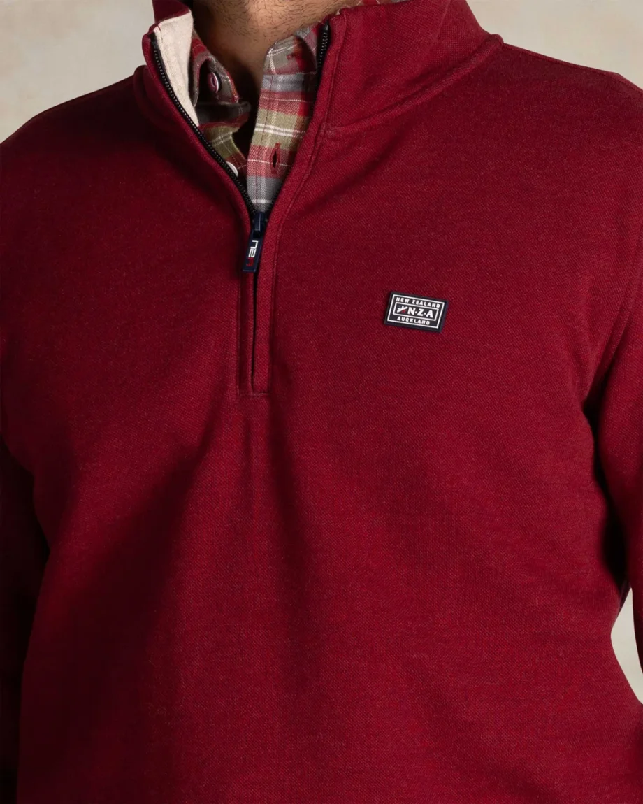 Trui half zip Cherry red
