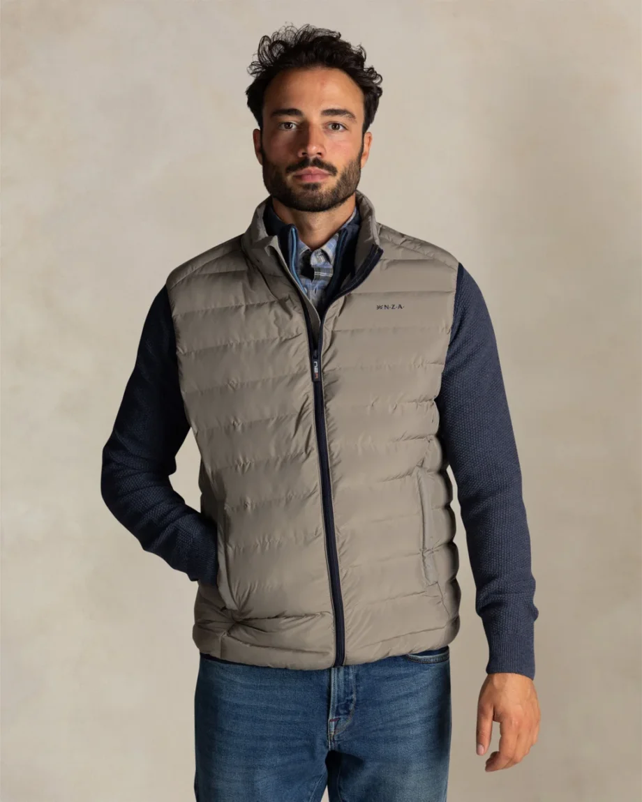 Bodywarmer gewateerd ecru N.Z.A.