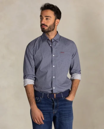 Overhemd print soft blue N.Z.A.