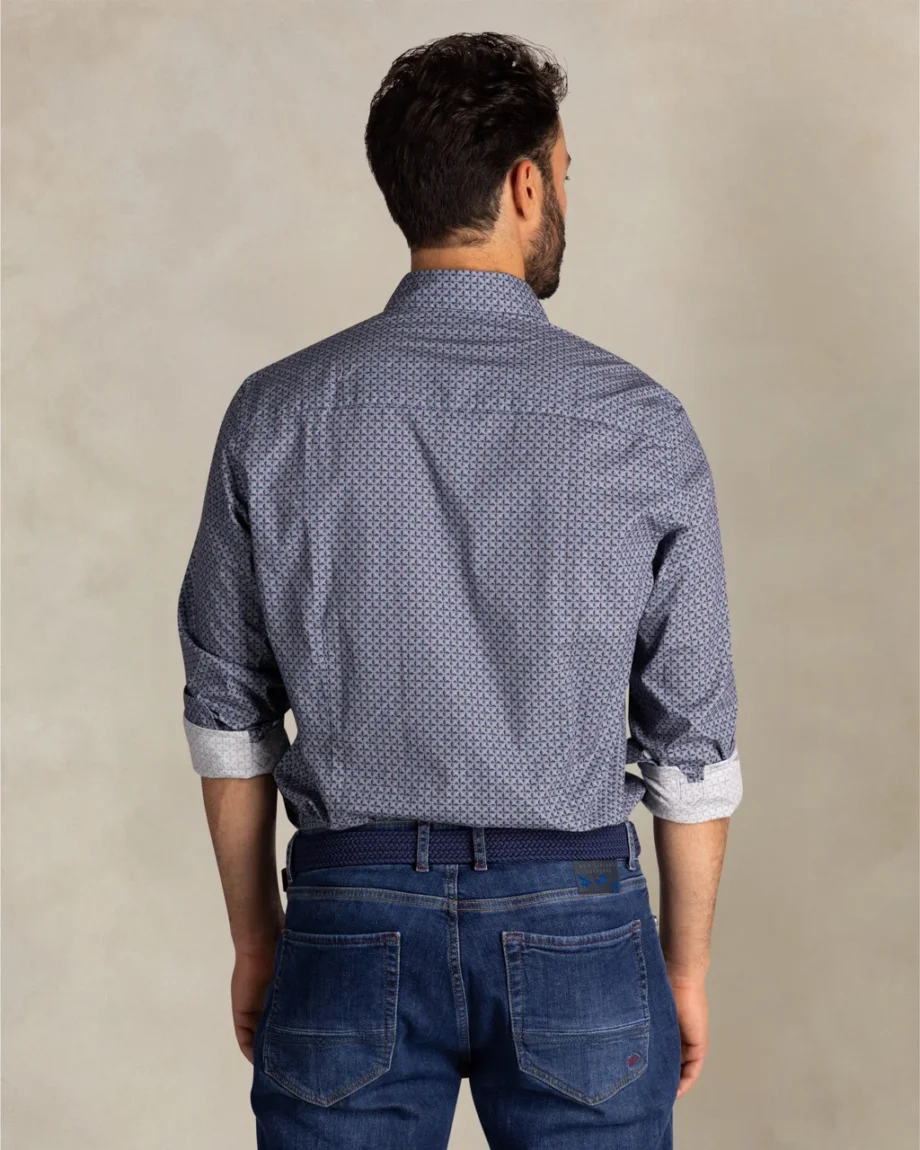 Overhemd print soft blue N.Z.A.