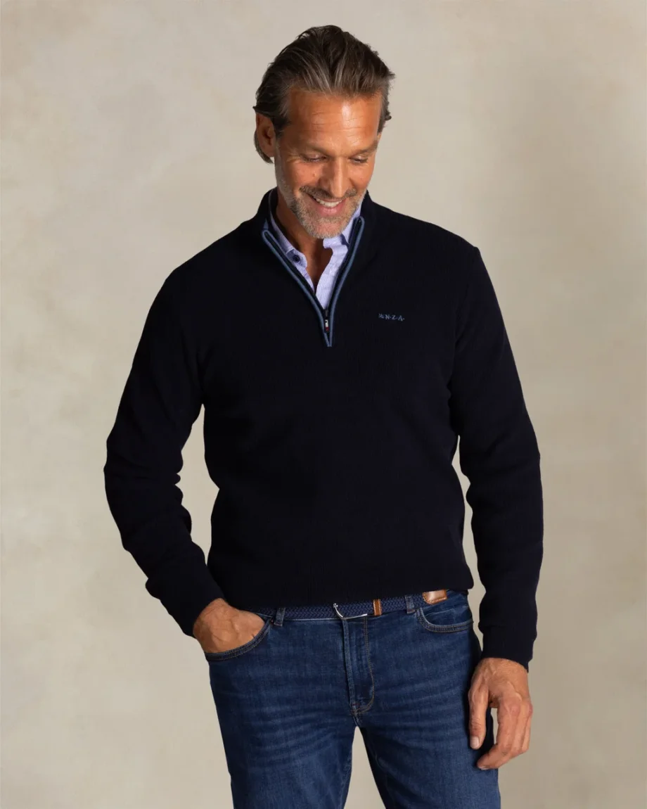Trui half zip navy N.Z.A.