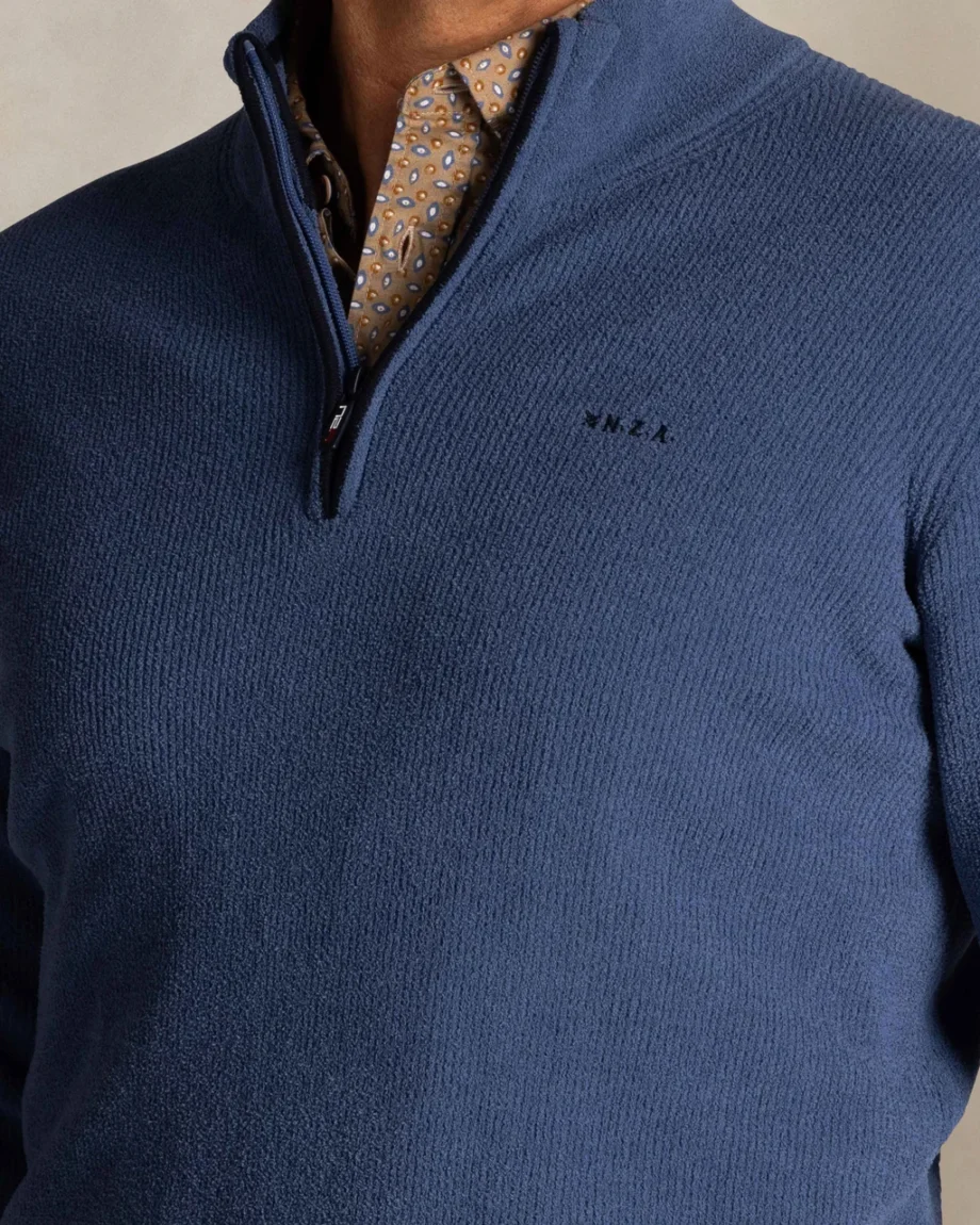 Trui hgalf zip river blue N.Z.A.