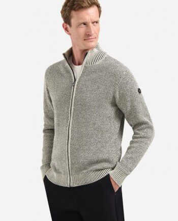 Grofgebreid vest  No Excess melange ecru