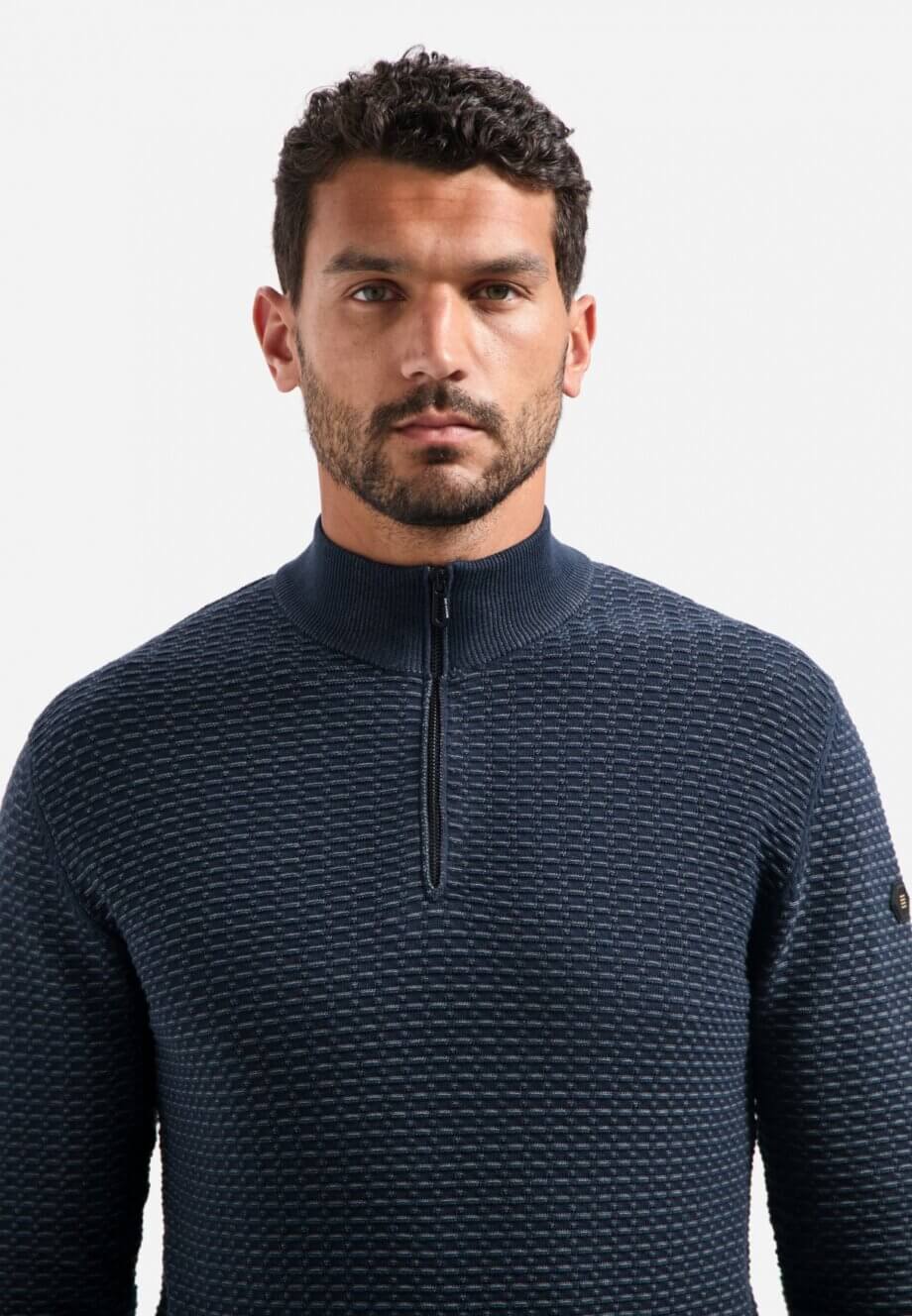 Trui No Excess half zip structuur night