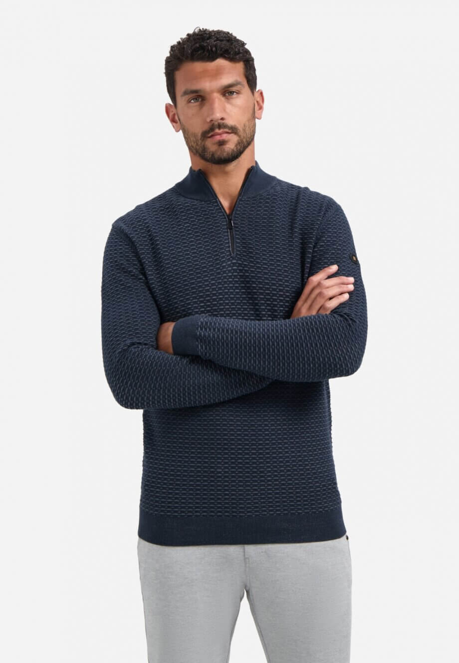 Trui No Excess half zip structuur night