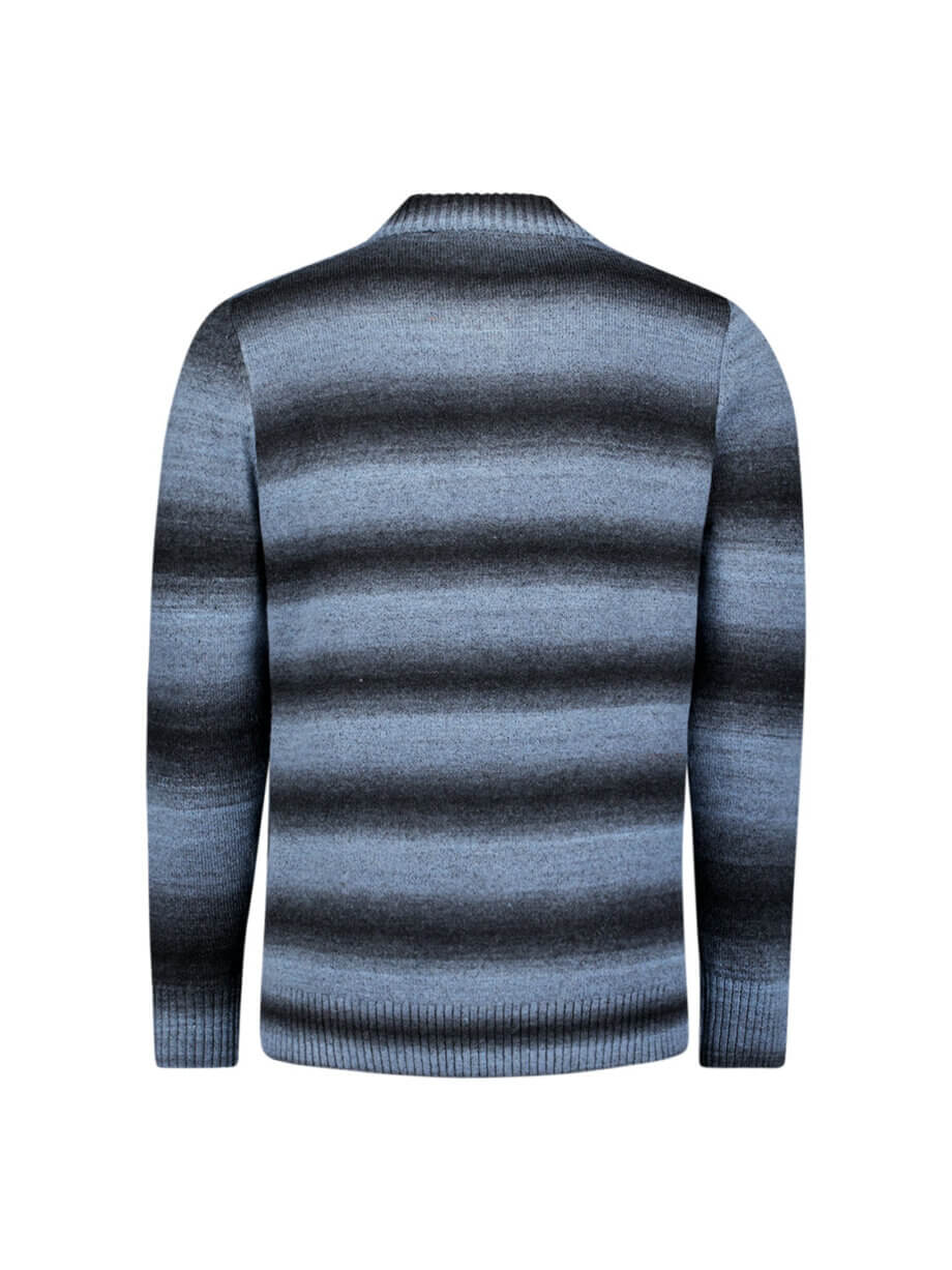 trui No Excess polo kraag degrade dusty blue