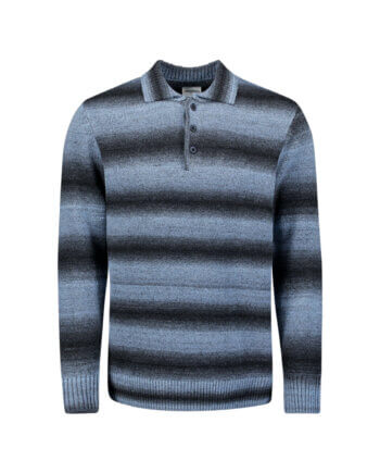 trui No Excess polo kraag degrade dusty blue