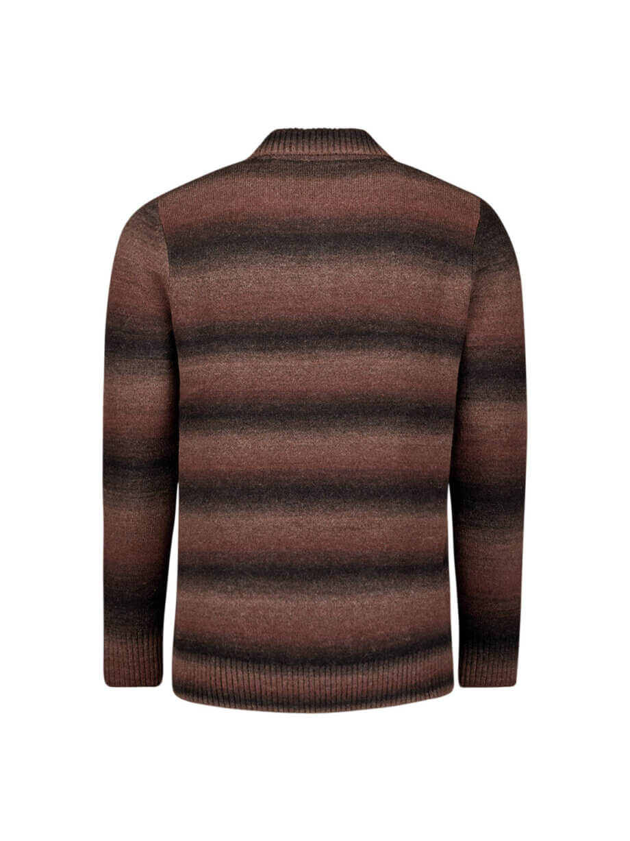 trui No Excess polo kraag degrade brick