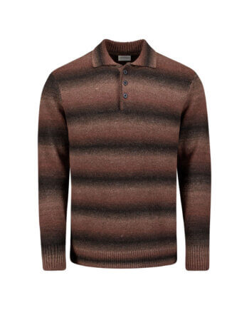 trui No Excess polo kraag degrade brick