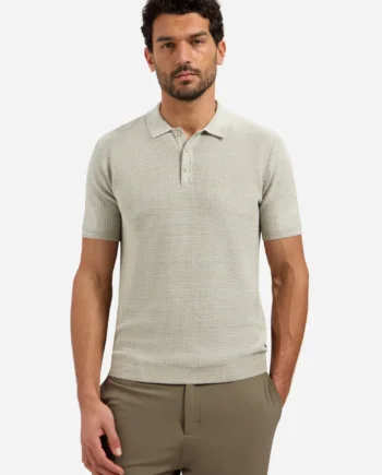 Poloshirt gebreid taupe No excess