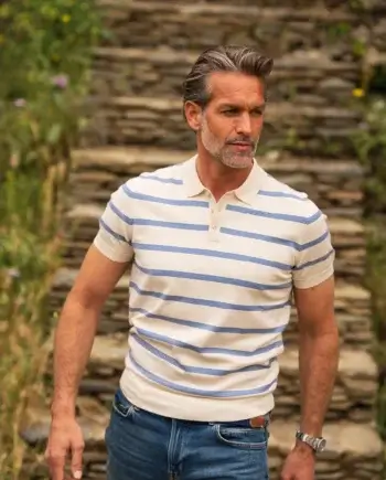 Gebreide poloshirt streep N.Z.A.