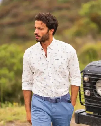 Overhemd print light dune N.Z.A.