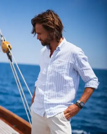 overhemd streep navy blue N.Z.A.