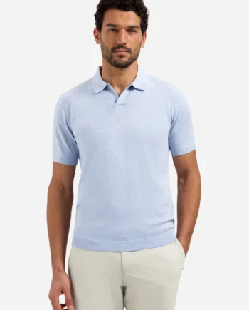 Poloshirt gebreid light blue No Excess