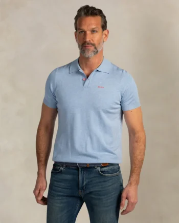 poloshirt stretch gebreid l blue N.Z.A.