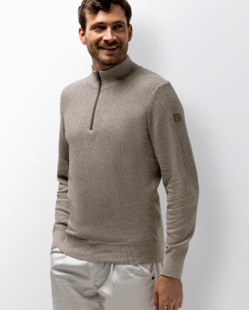 Trui half zip taupe state of art