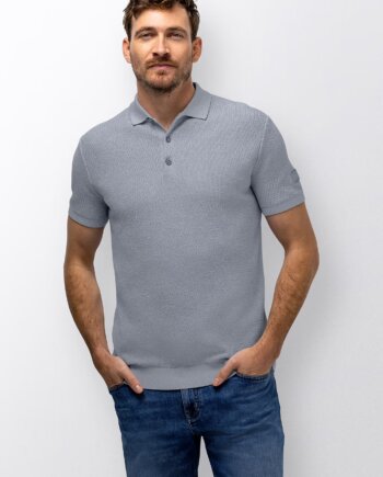 Poloshirt gebreid ice blue State of Art
