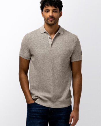 Poloshirt honingraat beige State of Art