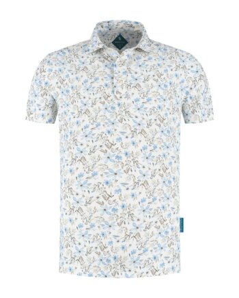 Poloshirt 100% strijkvrij botanische print