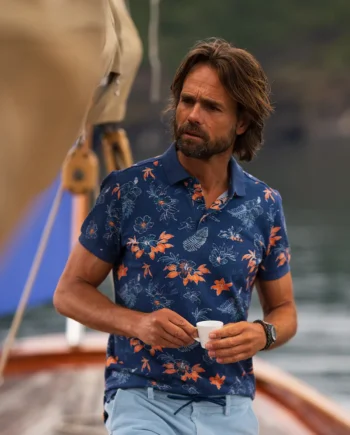 Poloshirt botanische print N.Z.A.