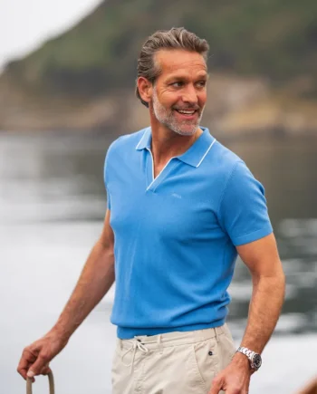 Gebreid poloshirt Blauw N.Z.A.