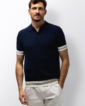 polo gebreid navy State of Art