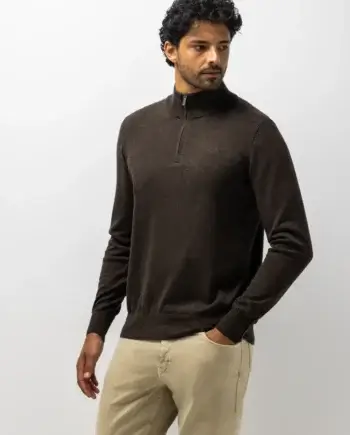Trui half zip brown State of Art