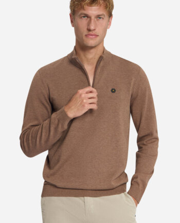 Half zip trui fijn caramel No Excess