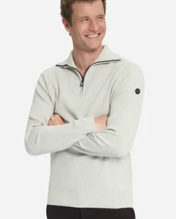 halfzip trui geribbeld creme No Excess
